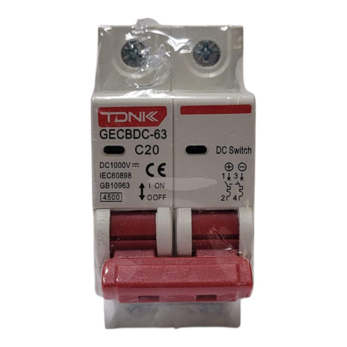 Автоматический выключатель постоянного тока до 1000V 2P 20А