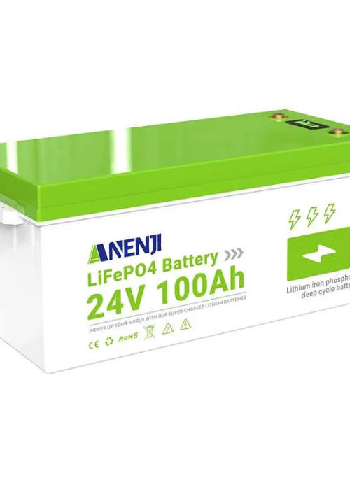 ANENJI Lithium Iron Phosphate rechargeable battery, 100Ah capacity, 24 V,